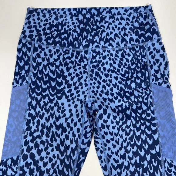 Fabletics On-The-Go PowerHold High-Waisted Legging Womens Blue Marina Sahara L - Picture 3 of 10